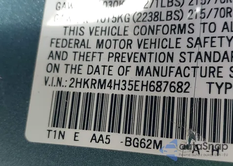 2014 Honda Cr-V Lx from USA, damaged, VIN 2HKRM4H35EH687682